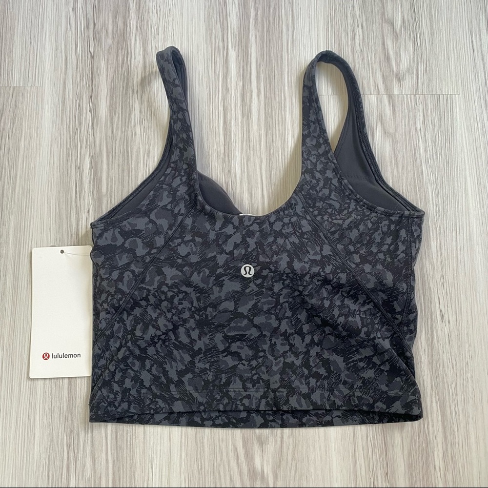 Lululemon Align Cropped Tank Wild Thing Deep Coal Multi size 6 - Picture 3 of 7